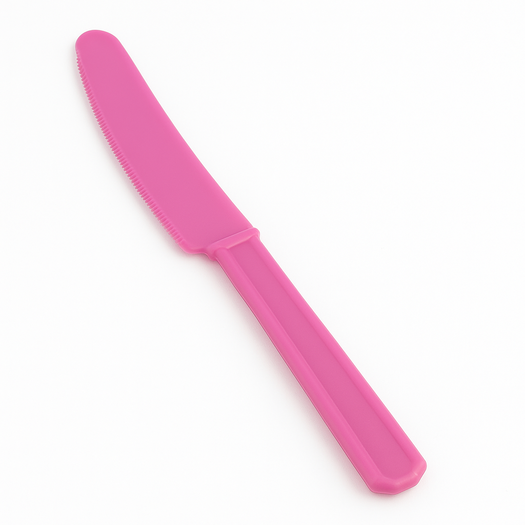 Bright Pink Plastic Knives - Economy Pack