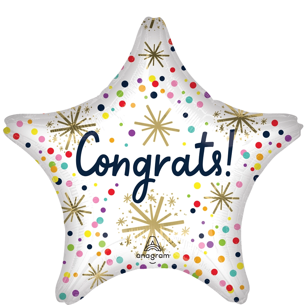 Jumbo Sprinkle Confetti Congrats Foil Balloon