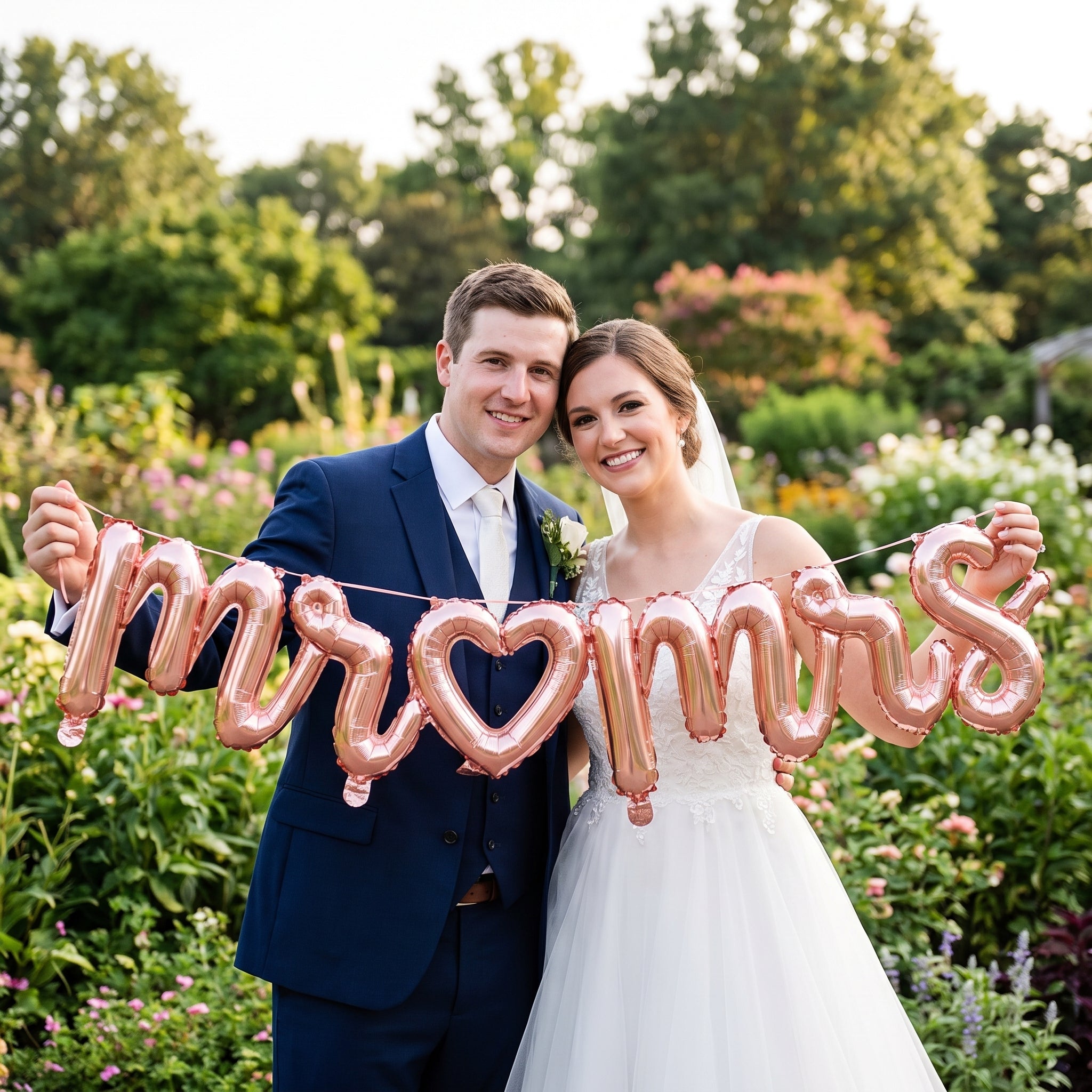 Rose Gold "Mr & Mrs" Foil Balloon Banner
