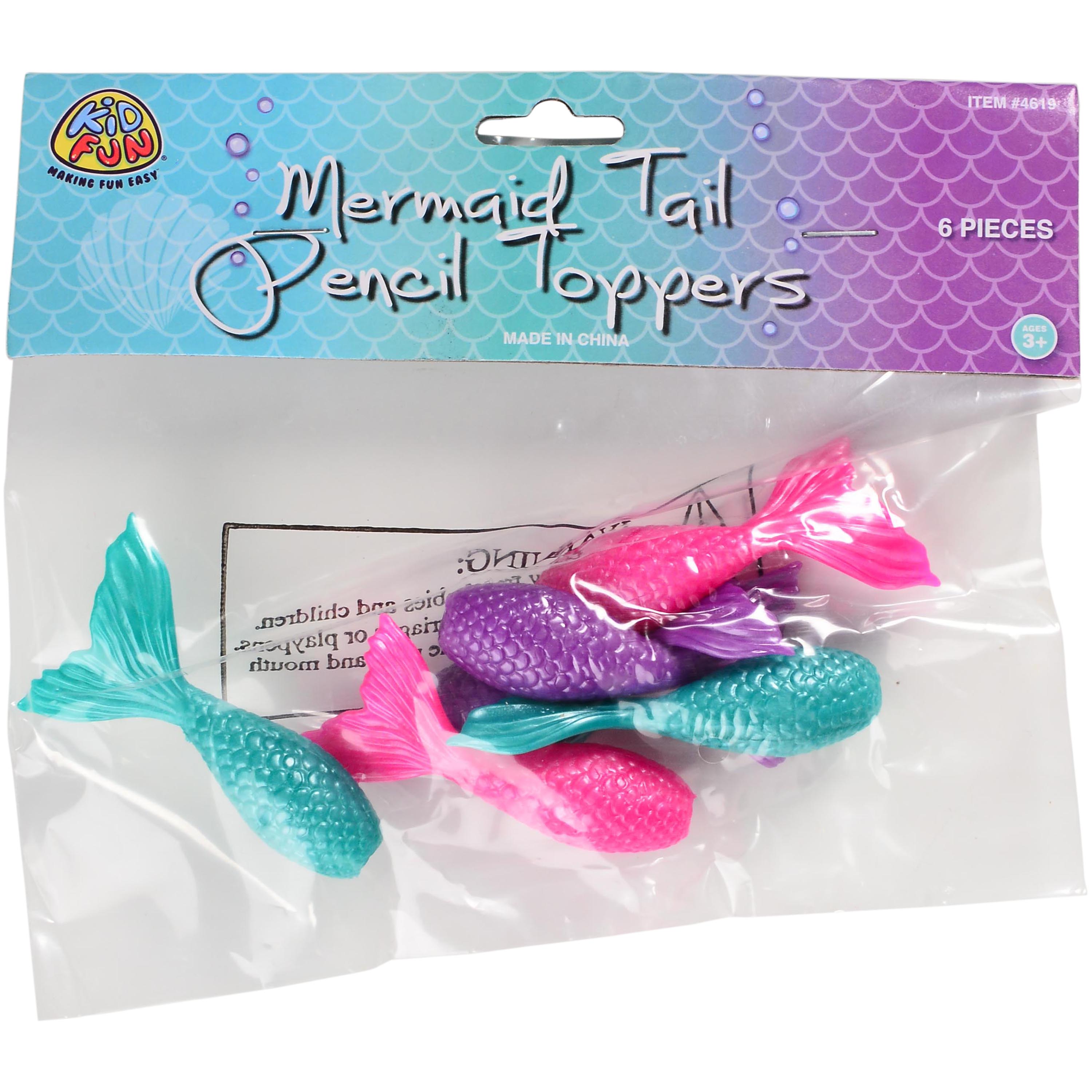 Mermaid Tail Pencil Toppers/6 Per Pkg - 6 Count