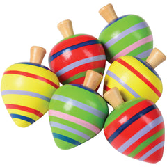Painted Wood Spin Tops/6 Per Pkg