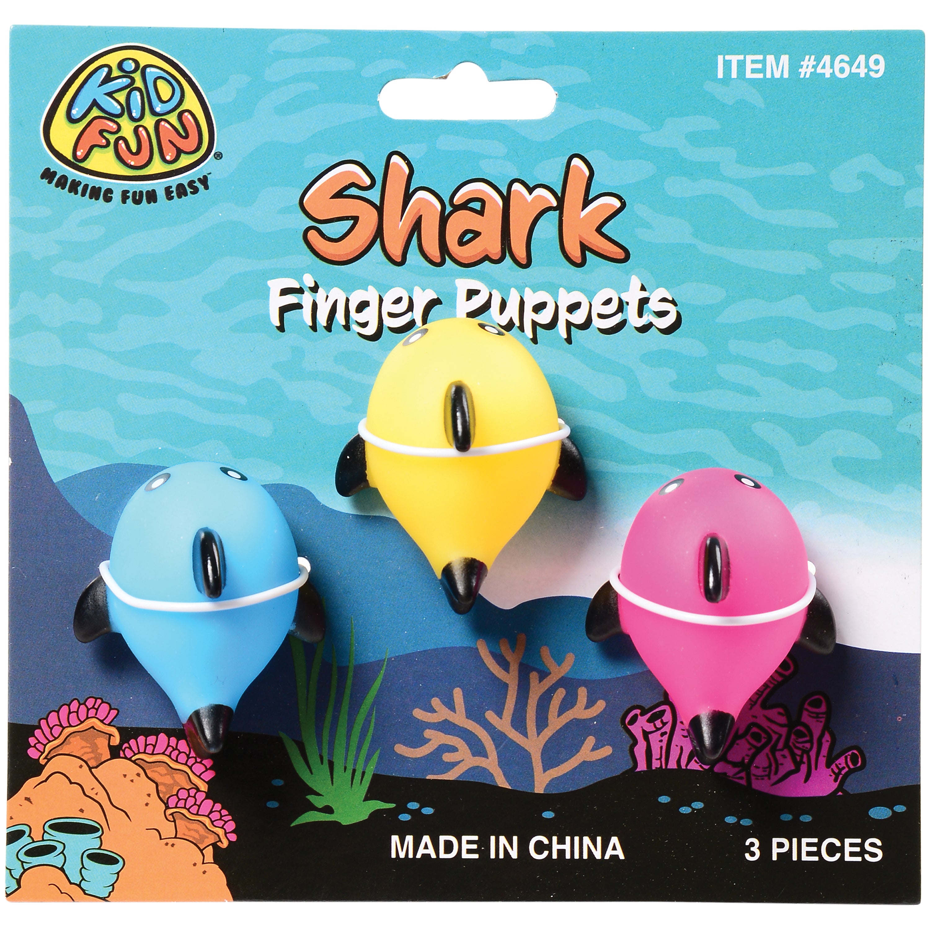 Shark Baby Finger Puppets/3 Per Pkg / 4 Per Pk - 4 Count