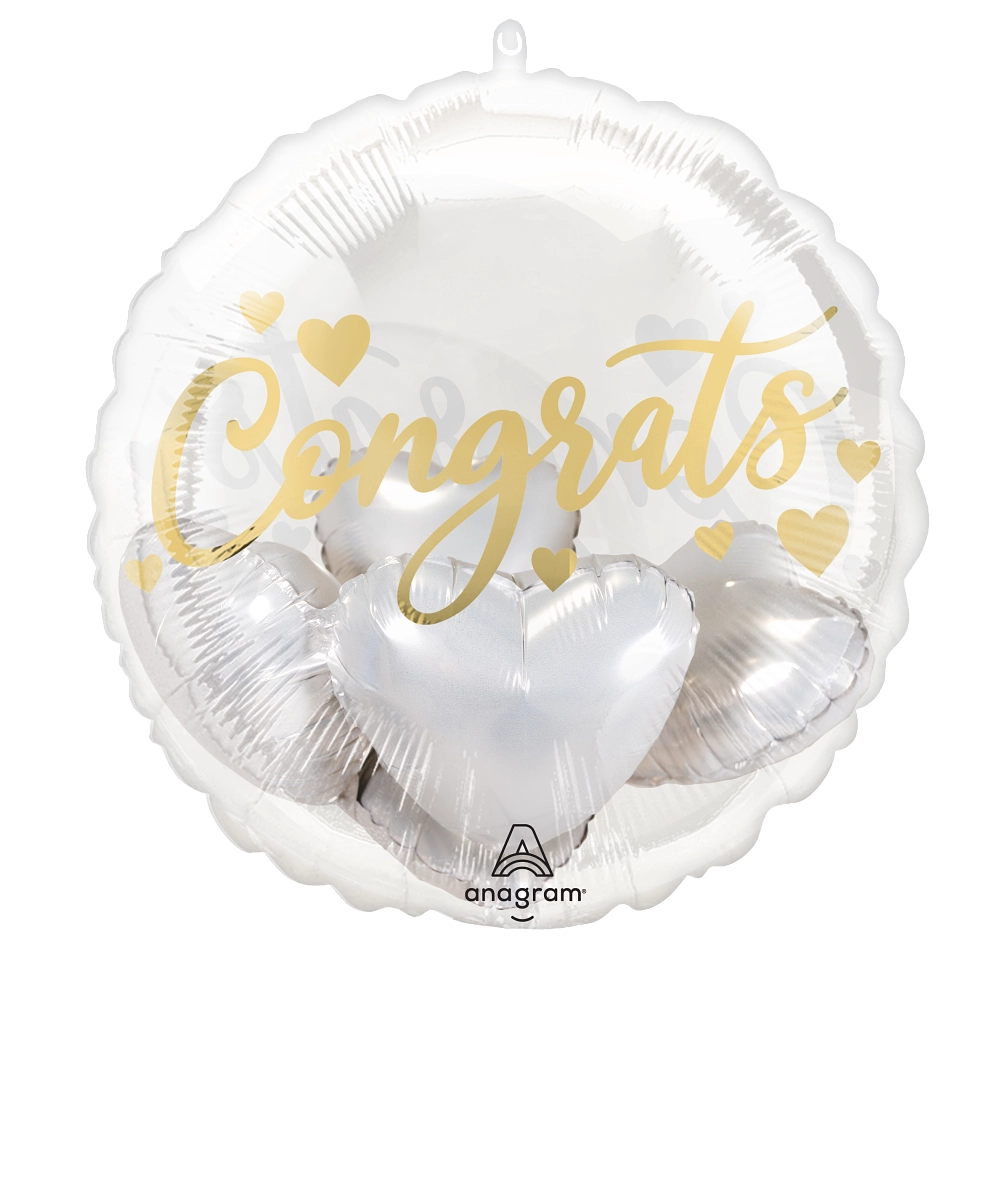Congrats Hearts Foil Super Shape Balloon