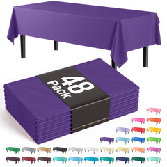 Purple Plastic Table Cover | Case of 48 - 54 In. x 108 In.