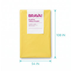 Yellow Rectangular Plastic Table Cover - 54x108 inches