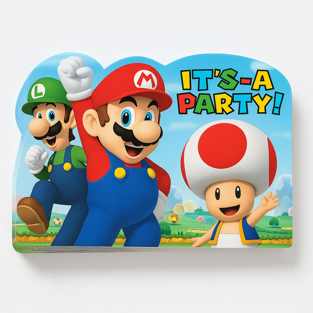 Nintendo Super Mario Bros Party Invitations - 8 Pack