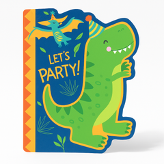 Dino-Mite Deluxe Dinosaur Birthday Invitations with Envelopes, 8-Pack