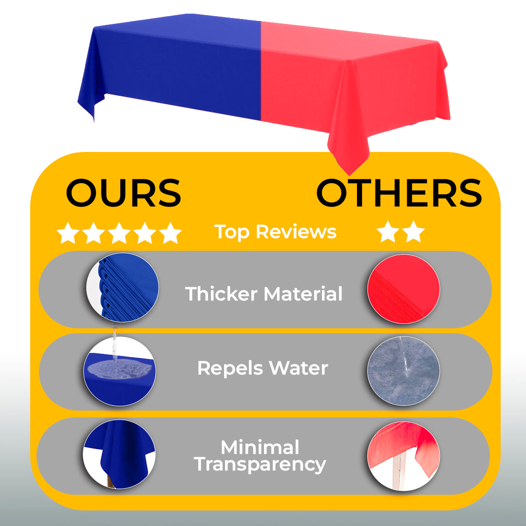 Red Plastic Table Cover | 54 in. x 108 in.