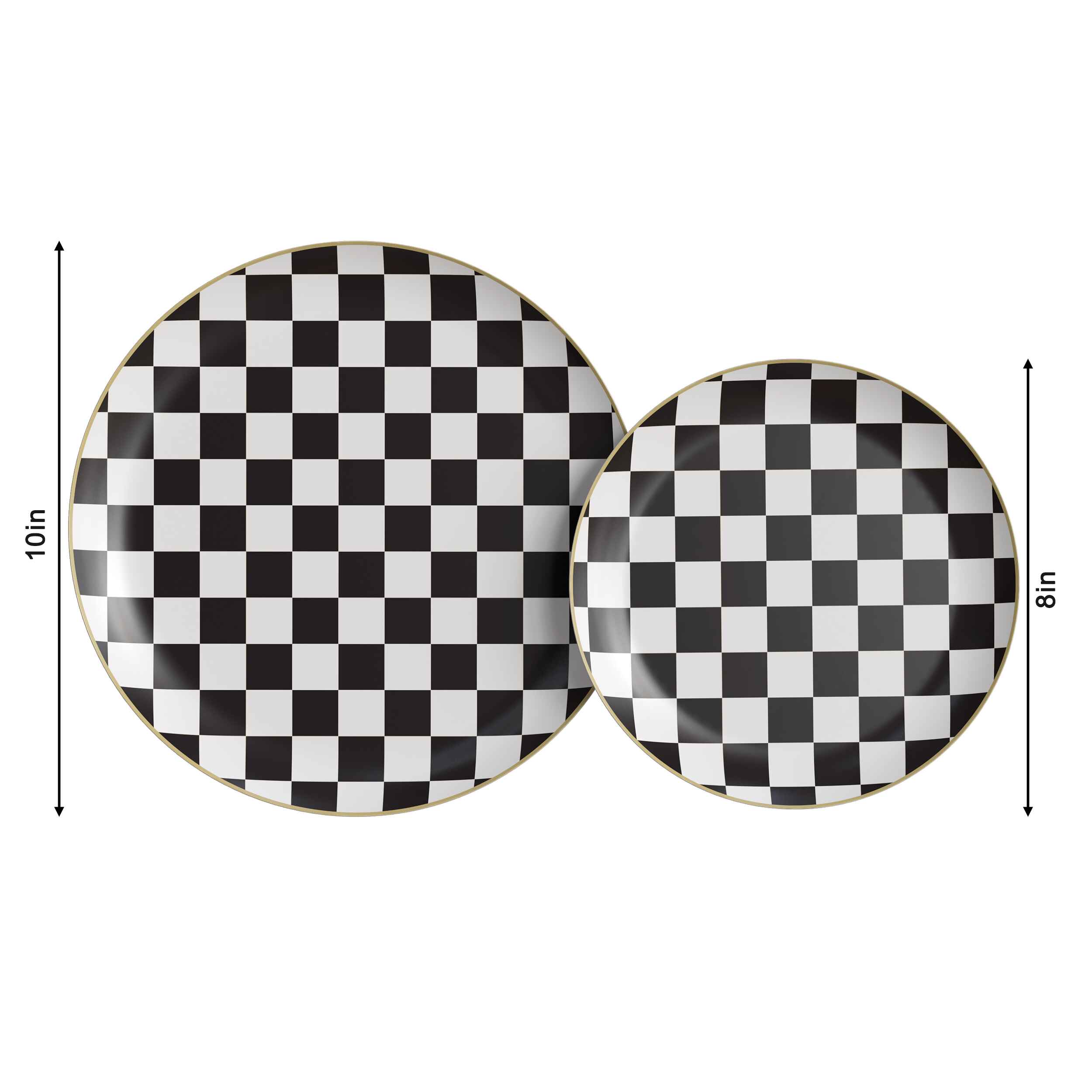 10 In. Earthtrends Checkered Design Plates | 20 Count
