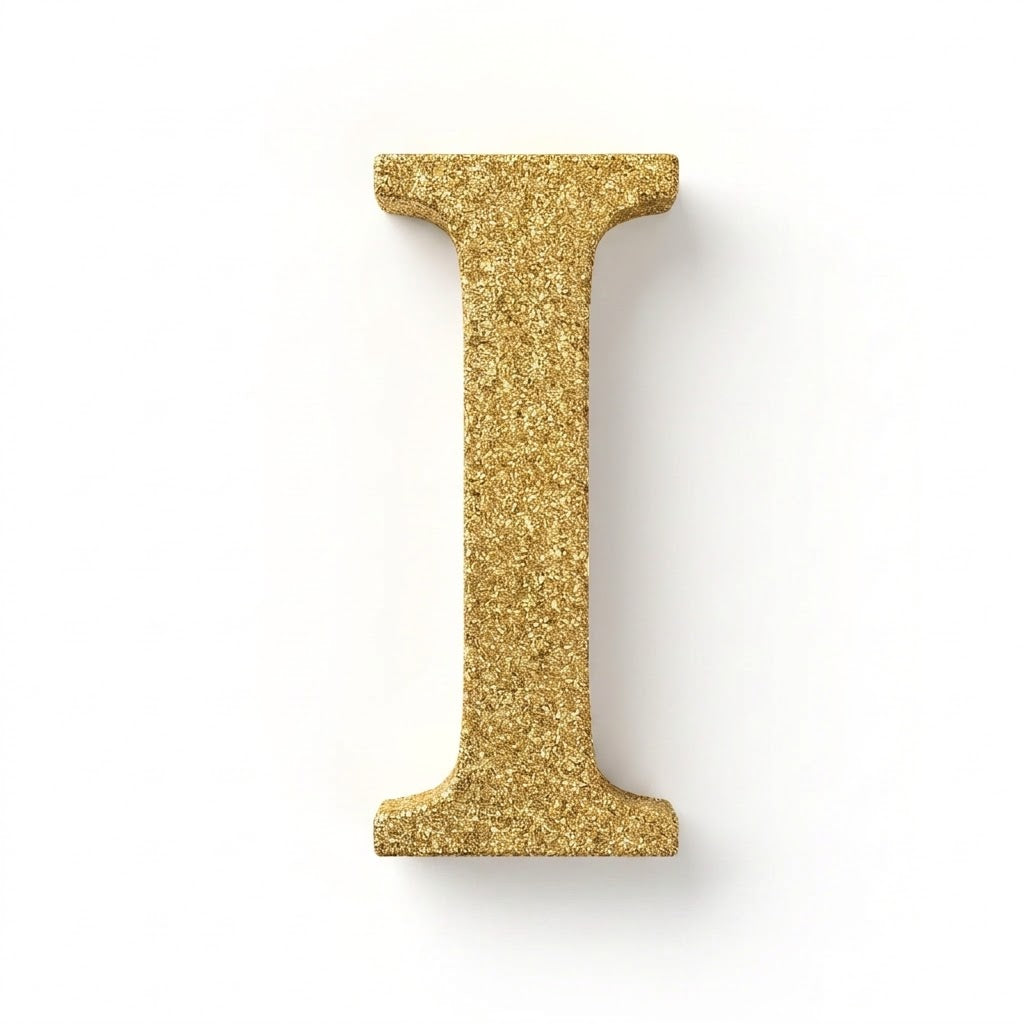 Glitter Gold Letter "I" Standing Sign - 4-Inch Party Decoration