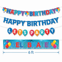 Vibrant Birthday Celebration Banner Set