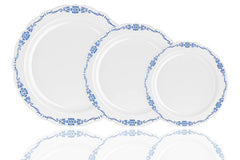 5 Oz. White / Navy Victorian Design Bowls | 20 Count