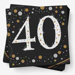 Sparkling Celebration Beverage Napkins - 40 Pack - 5 In. X 5 In.