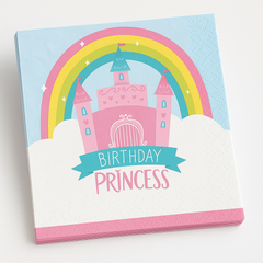 Birthday Princess Castle Beverage Napkins - 16 Pack