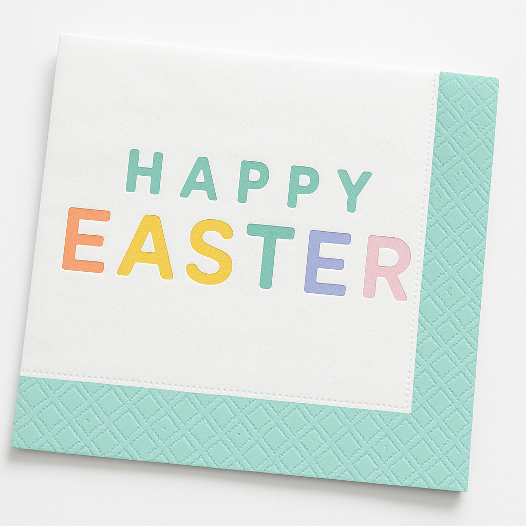 Easter Wishes Beverage Napkins - 16 Pack - 5 In. X 5 In.