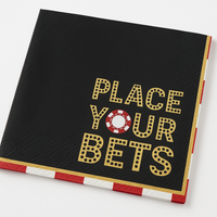 Casino "Place Your Bets" Beverage Napkins - 16 Pack - 5 In. X 5 In.