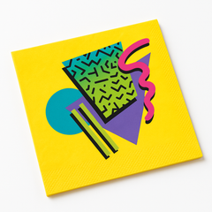 Retro 80s Beverage Napkins - 5 in.
