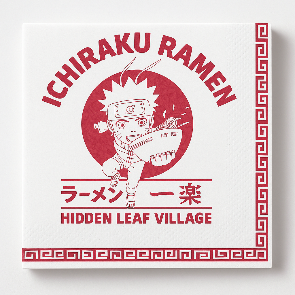 Naruto Themed Beverage Napkins - 5-inch, 16-Pack
