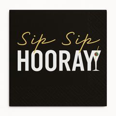 Sip Sip Hooray Cocktail Beverage Napkins, 20-Pack - 5 in.