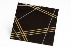 Geometric Gold & Silver Hot Stamped Beverage Napkins
