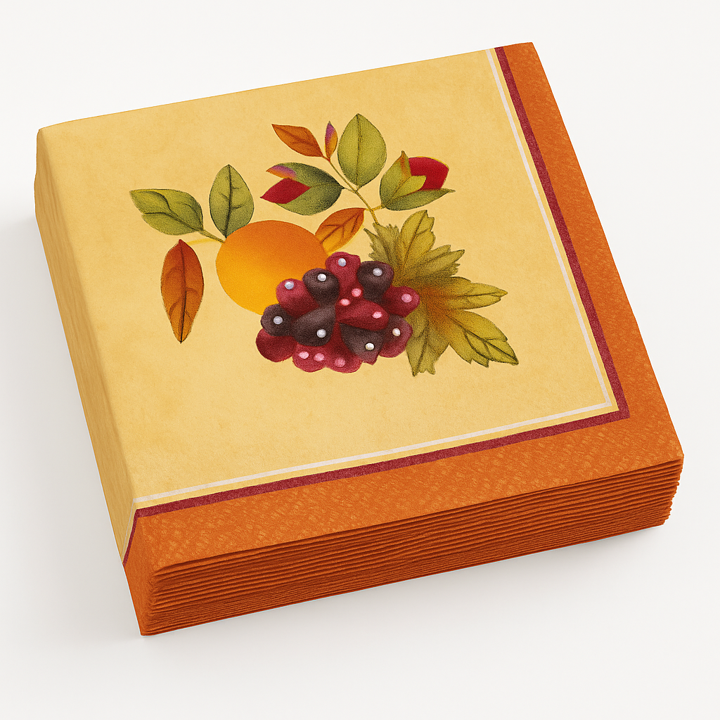 Thanksgiving Medley Beverage Napkins - 16 Pack - 5 In. X 5 In.