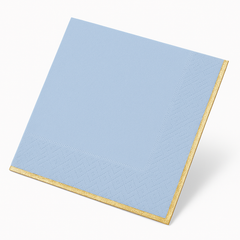 Elegant Blue Luncheon Napkins with Hot Stamped Gold Edge