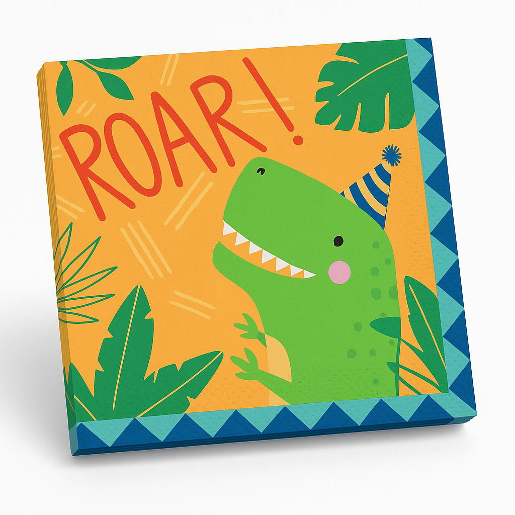Dino-Mite "Roar" Birthday Lunch Napkins, 16-Pack