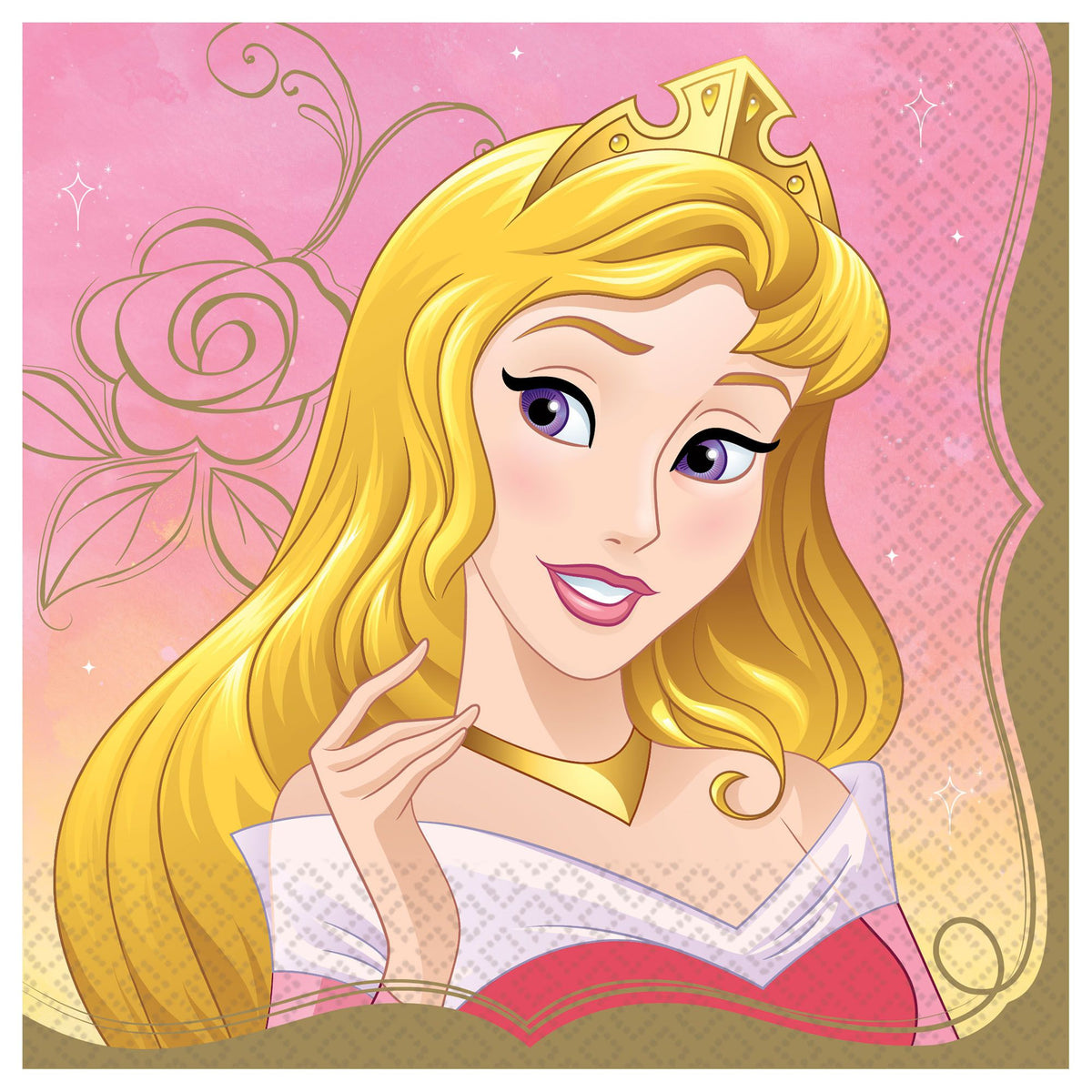 Disney Princess Aurora Lunch Napkins - 6.5 In. x 6.5 In. - 16 Pack