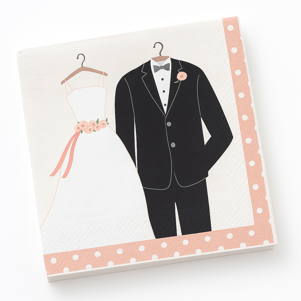 Elegant Wedding Attire Luncheon Napkins