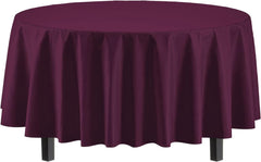 Plum Round plastic Table Cover