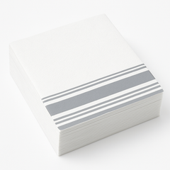 Elegant Silver Stripe Airlaid Dinner Napkins - 40 Pack