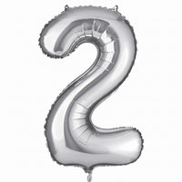 Silver Foil Number 2 Balloon