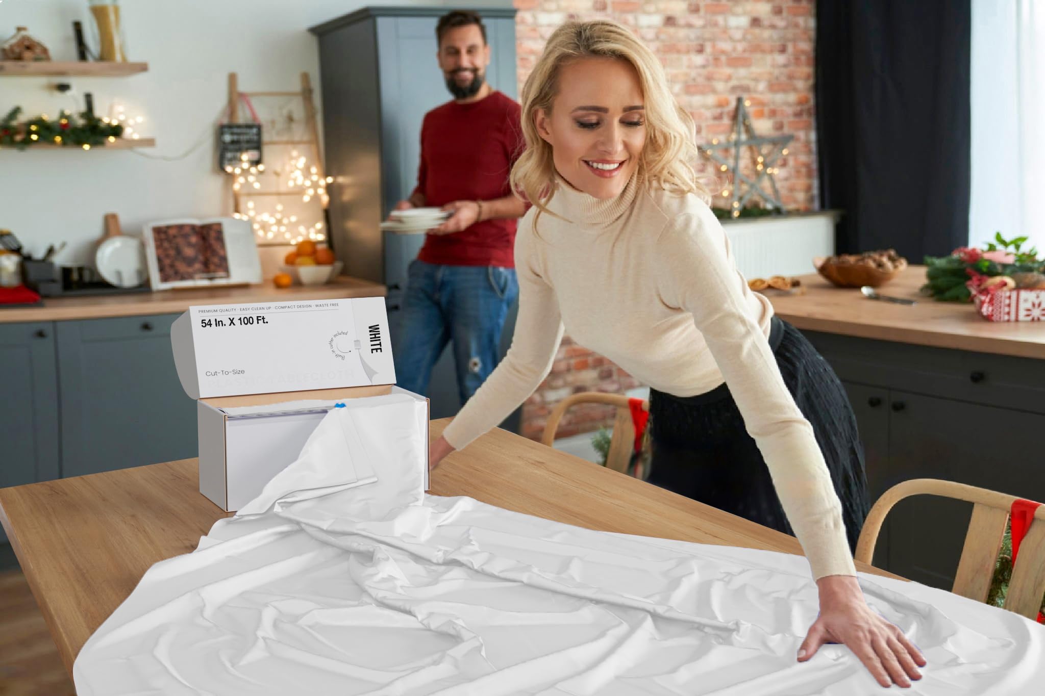 54 In. x 100 Ft. Cut To Size Table Roll | White