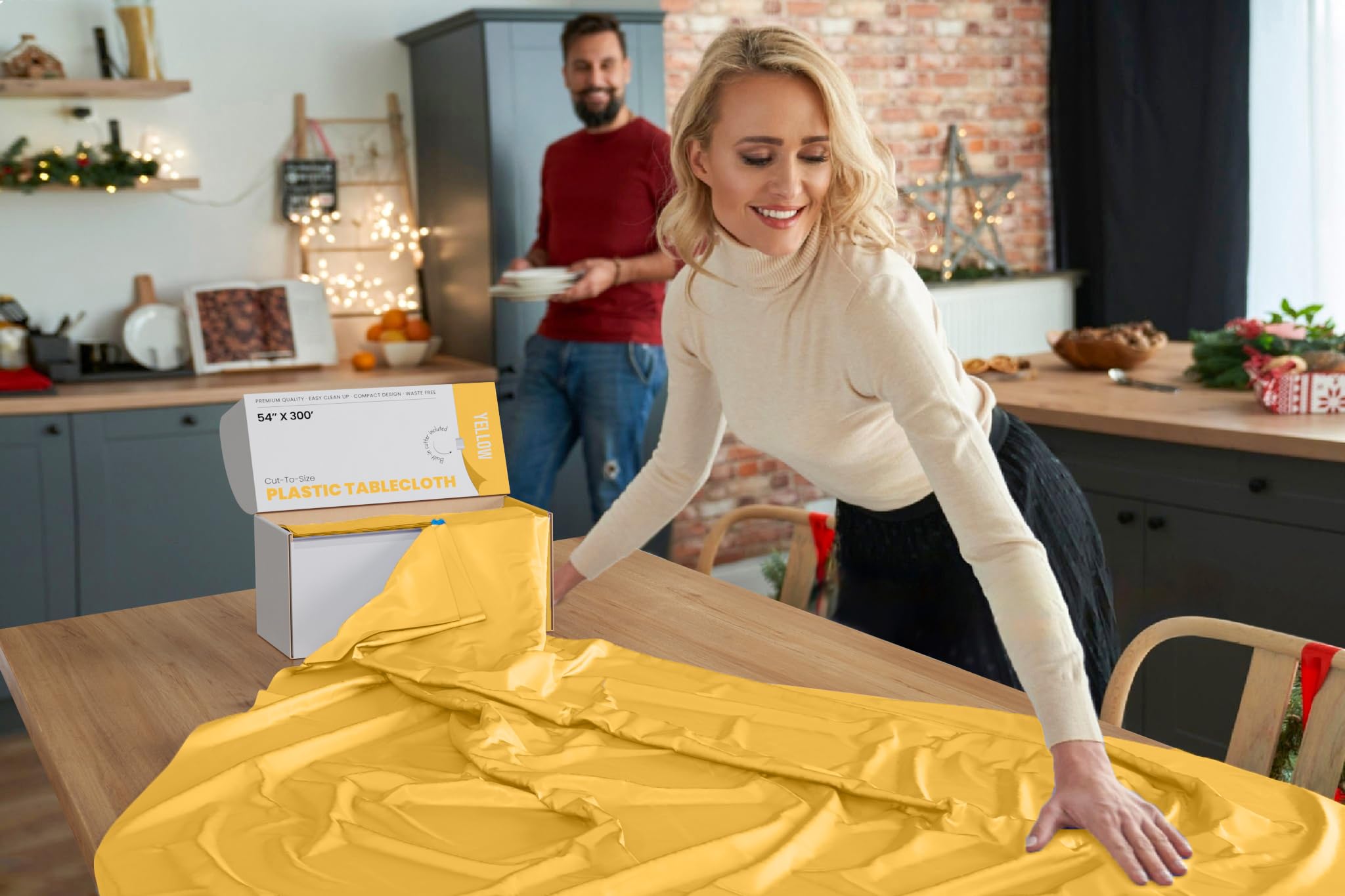 54 In. x 300 Ft. Cut To Size Table Roll  | Yellow | Case of 4