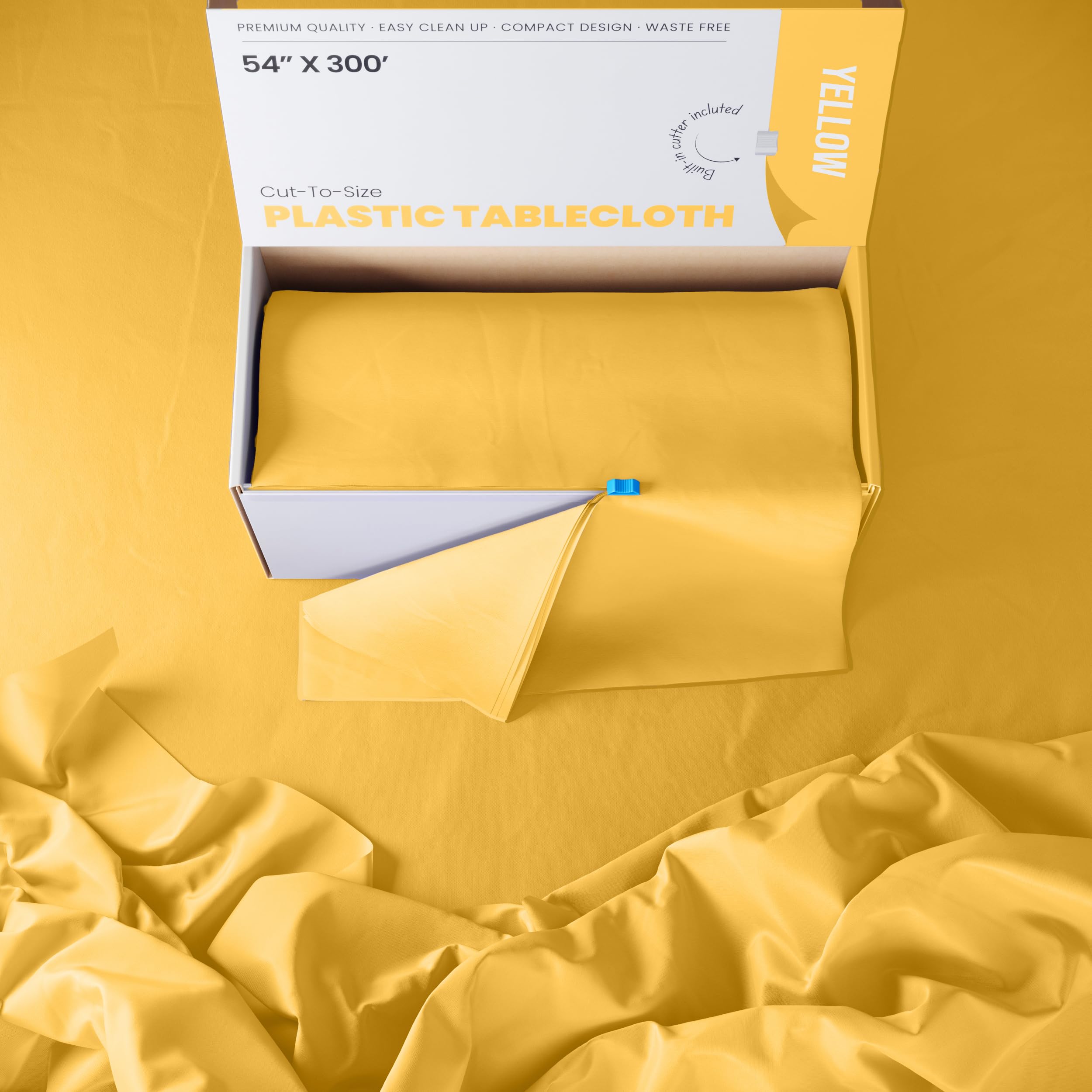 54 In. x 300 Ft. Cut To Size Table Roll  | Yellow | Case of 4