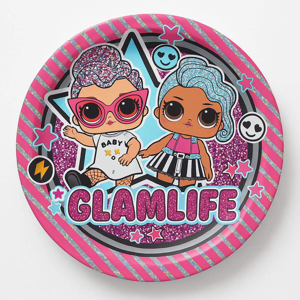 L.O.L. Surprise! "Glamlife" Prismatic 7" Dessert Plates - 8 Pack