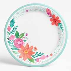 7" Free Spirit Floral Plates for Baby's First Birthday