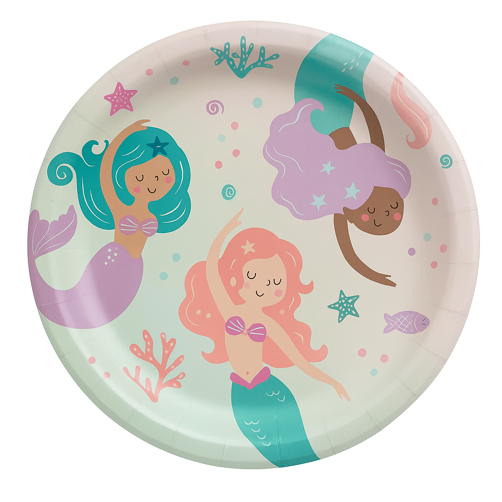 Magical Mermaid Party Plates - 6.75" (8 Count)