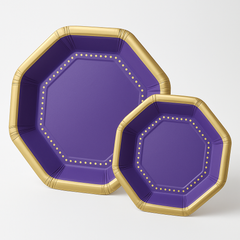 Premium Purple 10" Octagonal Paper Plates - Pack of Multi