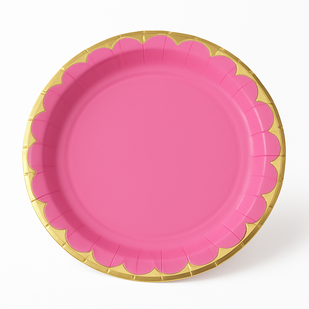 Bright Pink 10" Decorative Paper Plates