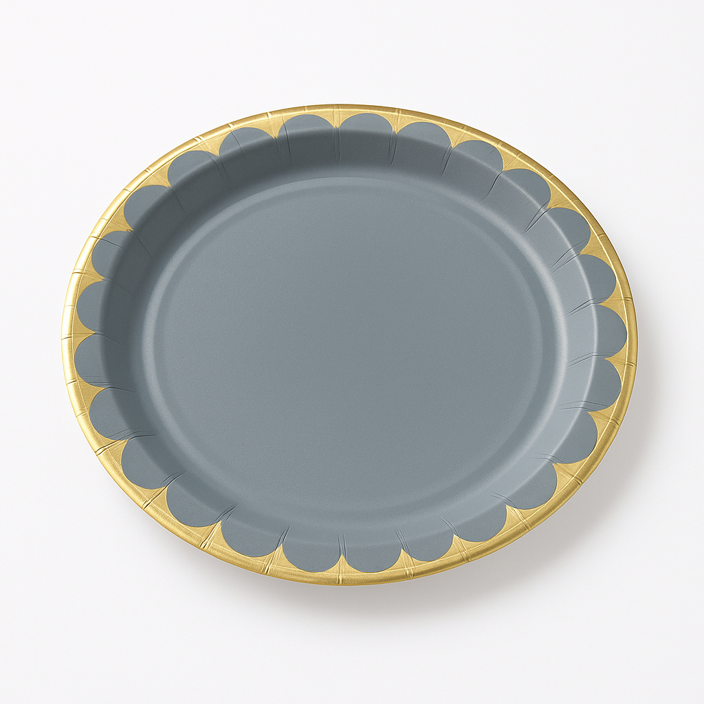 Elegant Silver 6.75" Round Paper Plates