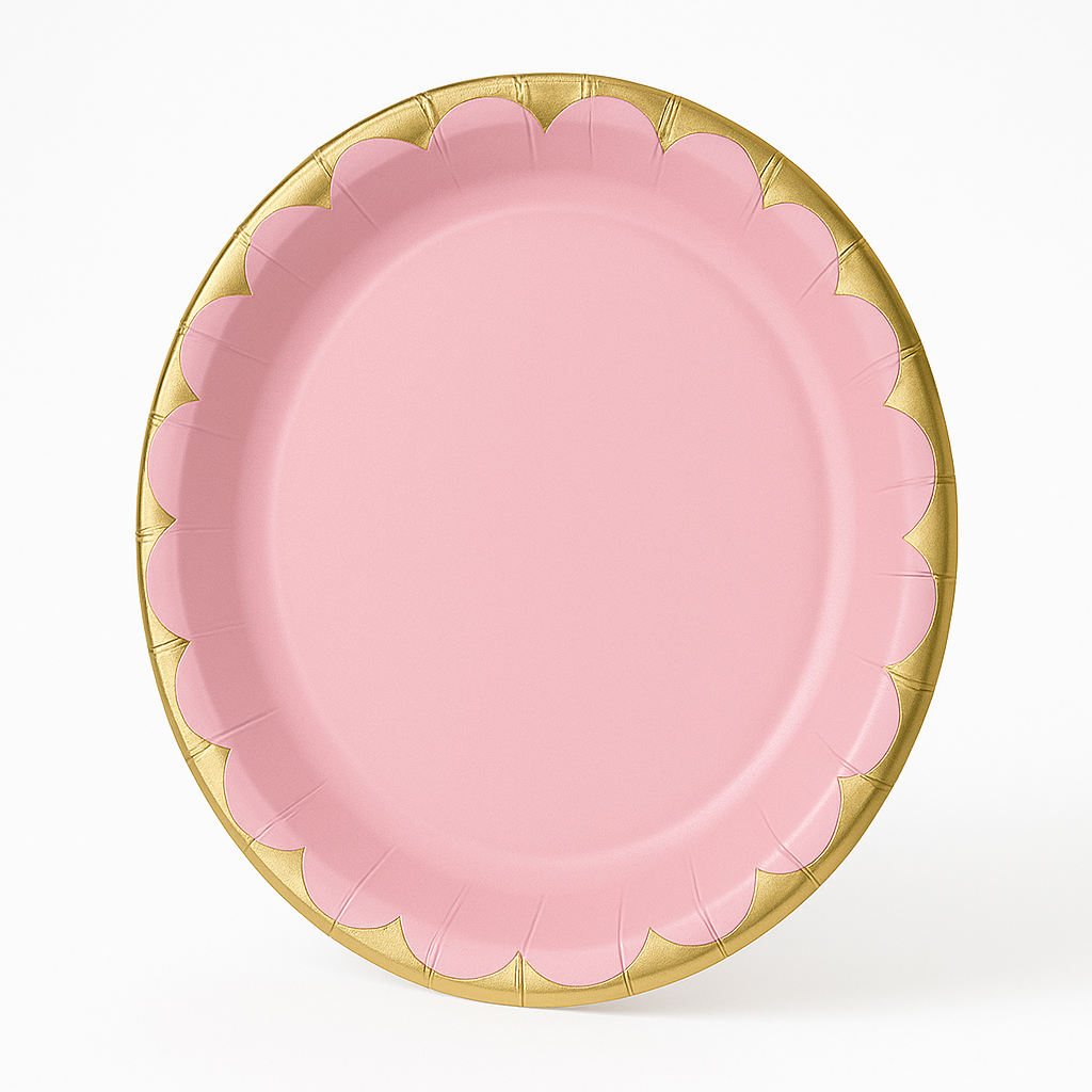 Elegant Rose Gold Trim 6.75" Paper Plates