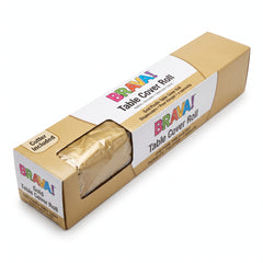 Gold Plastic Table Cover Roll with Cutter - 40" x 126'