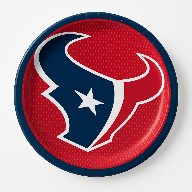 Houston Texans 9" Round Paper Plates - NFL Party Supplies