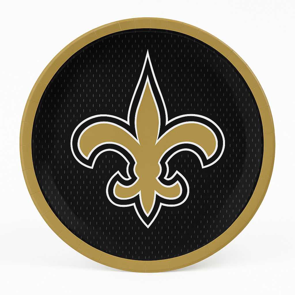 New Orleans Saints 9" Round Paper Plates