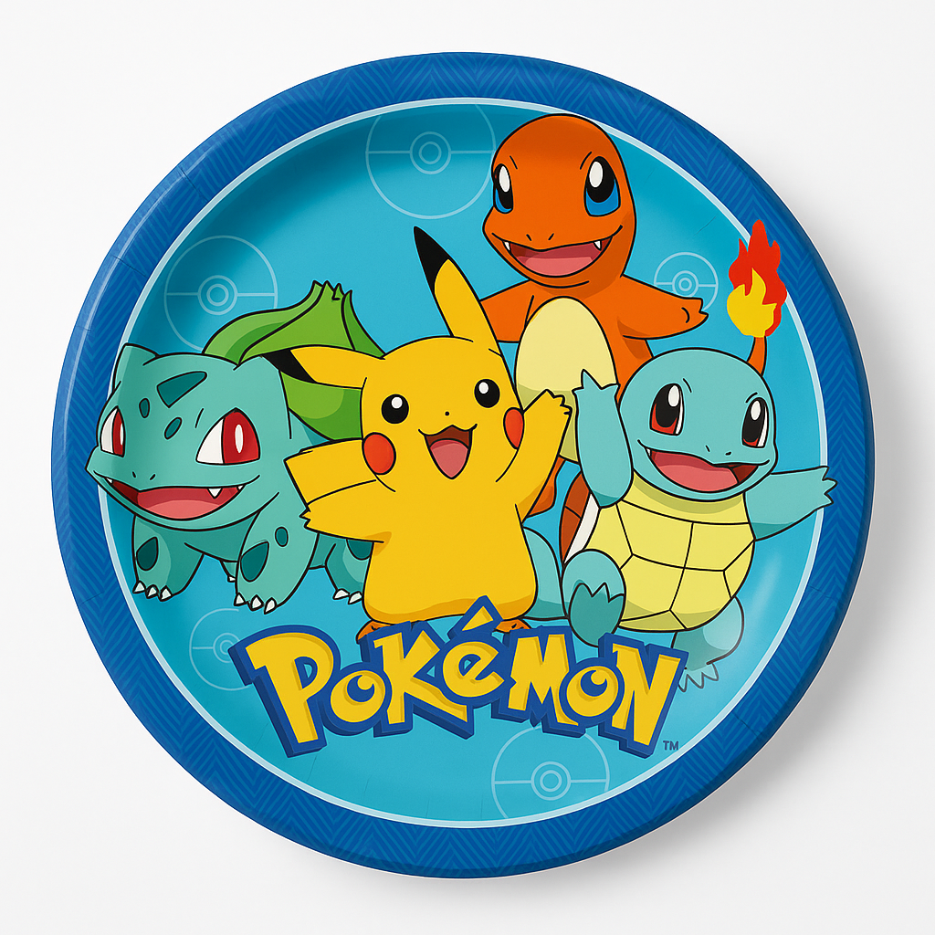 Pokemon Classic 9" Round Paper Plates - 8 Pack