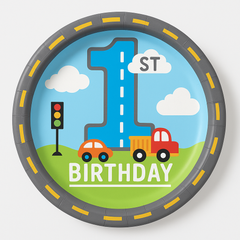On The Road 1st Birthday 8.5" Plates