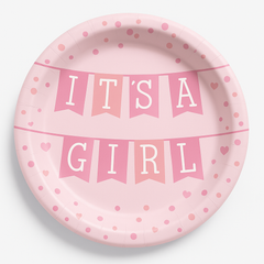 It's a Girl 8.5" Baby Shower Paper Plates