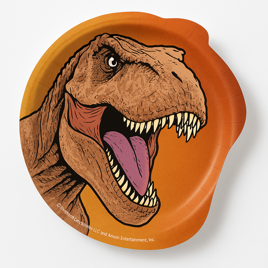 Jurassic World T-Rex Shaped Paper Plates, 7-Inch, 8-Pack