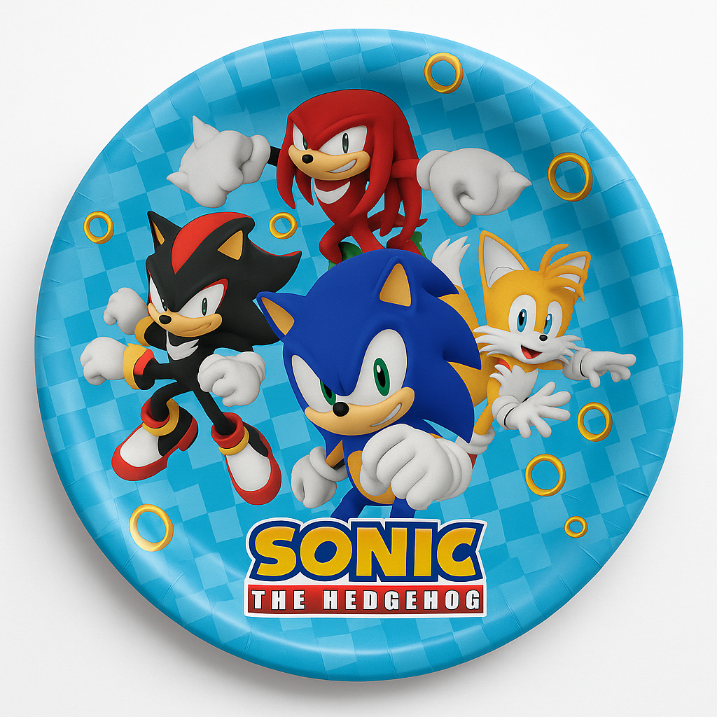 Sonic the Hedgehog 9" Round Party Plates